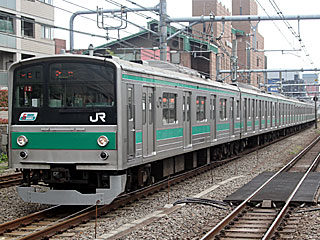 205系0番台 埼京線色 (クハ204-120) JR山手貨物線 新宿〜池袋 宮ハエ12編成