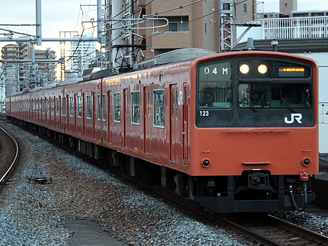 201系0番台 オレンジ (クハ201-123) JR大阪環状線 福島 近モリLB12編成